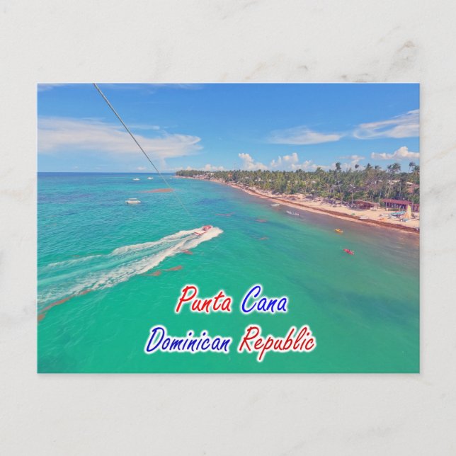 TARJETA POSTAL DE PUNTA CANA PARASAILIZANTE (Anverso)