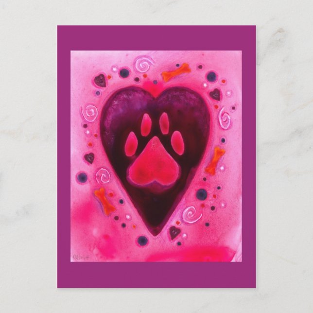 Tarjeta postal de "Puppy Love" (Anverso)