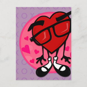 TARJETA POSTAL DE PURPLE DEL CORAZÓN ROJO DE EL DÍ