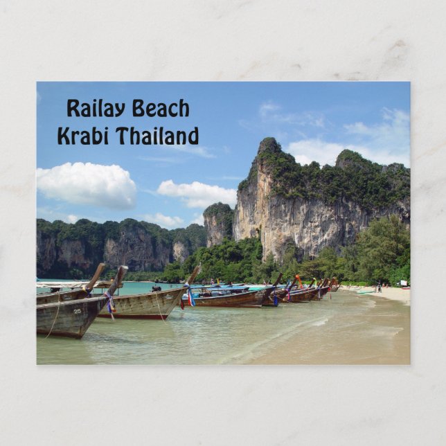 Tarjeta postal de Railay Beach Krabi Thailand (Anverso)