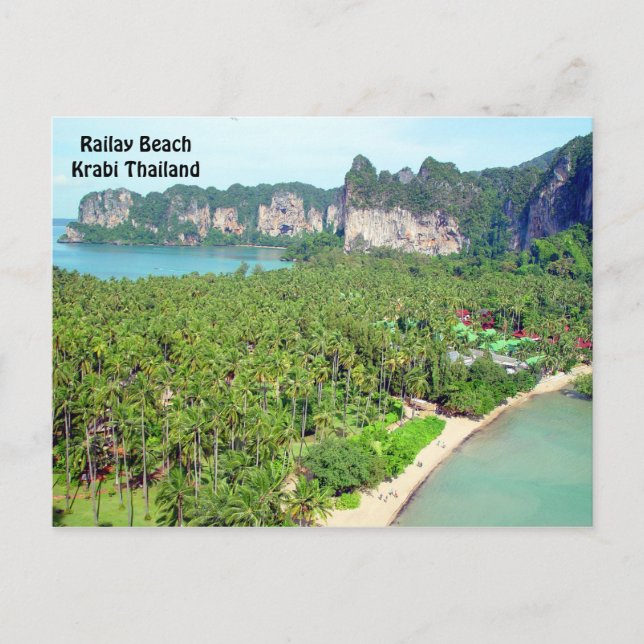 Tarjeta postal de Railay Beach Krabi Thailand (Anverso)