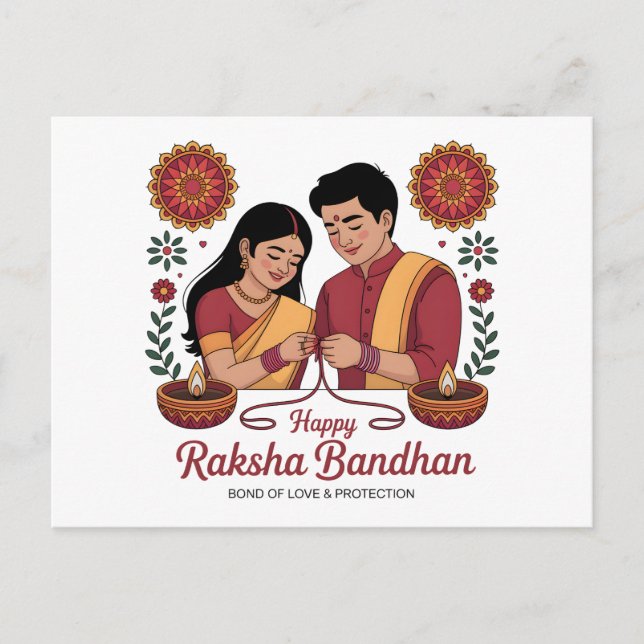 Tarjeta postal de Raksha Bandhan (Anverso)