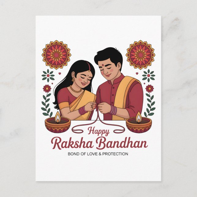 Tarjeta postal de Raksha Bandhan (Anverso)