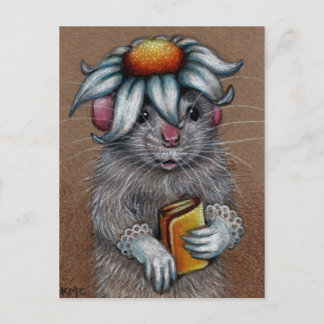 Tarjeta postal de Rat in Daisy Gorra y guantes de 