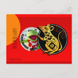 Tarjeta postal de rata humorística y linda de 2020