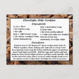 Tarjeta postal de receta de galletas de chocolate