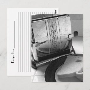 Tarjeta postal de receta de tostadora de época