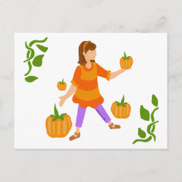Tarjeta Postal de Recogida de Calabazas