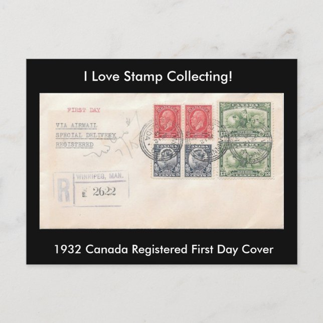 Tarjeta postal de recogida de sellos 1932 Canadá F (Anverso)