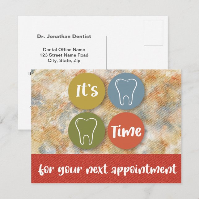 Tarjeta Postal de Recordatorio de Cita Dental (Anverso / Reverso)
