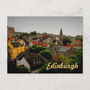 tarjeta postal de recuerdo de Edimburgo pintada co