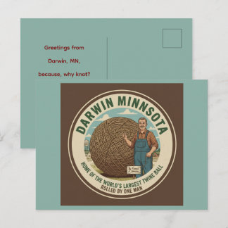 Tarjeta postal de recuerdo de la bola de cuerda de