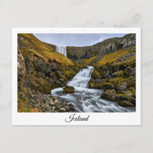 Tarjeta postal de recuerdo de la cascada Svodufoss