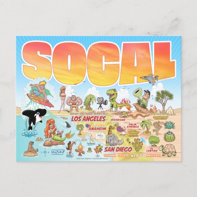 Tarjeta Postal de Recuerdo de SoCal (Anverso)