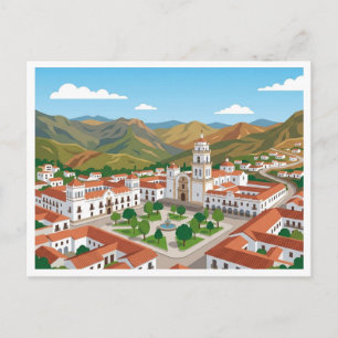 Tarjeta Postal de Recuerdo de Viaje a Sucre Bolivi