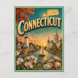 Tarjeta Postal de Recuerdo de Viaje Retro de Conne