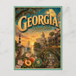 Tarjeta Postal de Recuerdo de Viajes Retro de Geor