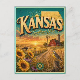 Tarjeta Postal de Recuerdo de Viajes Retro de Kans