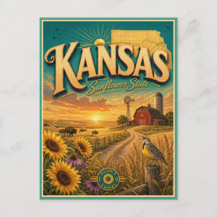 Tarjeta Postal de Recuerdo de Viajes Retro de Kans