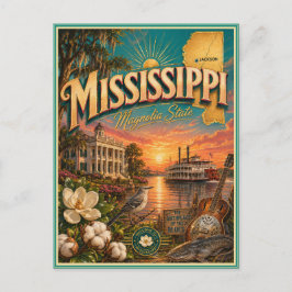 Tarjeta Postal de Recuerdo de Viajes Retro de Miss
