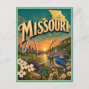 Tarjeta Postal de Recuerdo de Viajes Retro de Miss