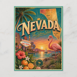 Tarjeta Postal de Recuerdo de Viajes Retro de Neva