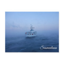 Tarjeta postal de recuerdo del ferry Suomenlinna
