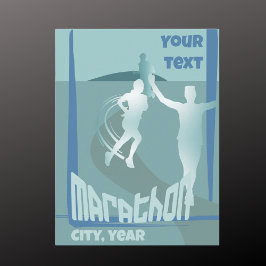 Tarjeta postal de recuerdos de carrera de maratón