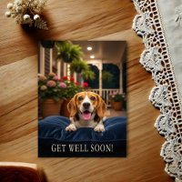 Tarjeta postal de recuperación de adorable Beagle