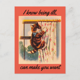 Tarjeta postal de recuperación de gatito