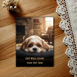 Tarjeta postal de recuperación para adorable Shih 