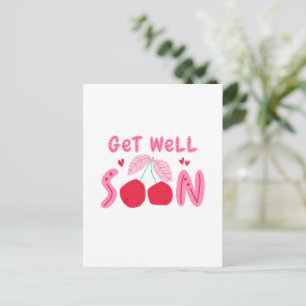 Tarjeta postal de recuperación pronta con cereza l