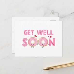 Tarjeta postal de recuperación pronta con donut ad