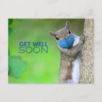 Tarjeta postal de recuperación pronta de ardilla e