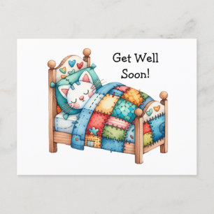 Tarjeta postal de recuperación pronta para gato li
