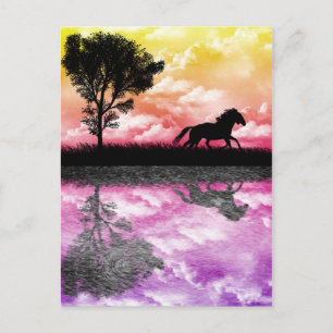 Tarjeta postal de reflejos de caballo