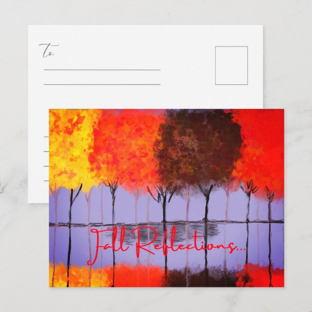 Tarjeta postal de reflexiones de otoño (Anverso / Reverso)