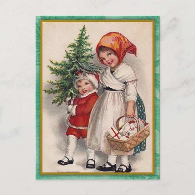 Tarjeta postal de regalo para niños de árbol de Na (Anverso)