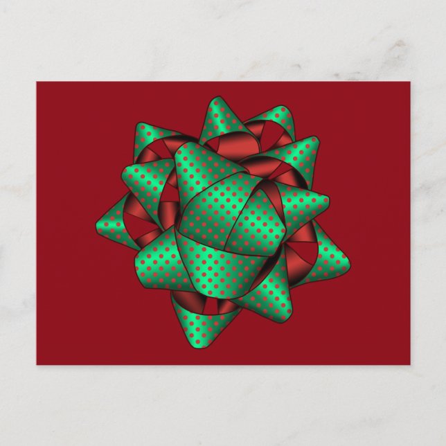 Tarjeta postal de regalo verde para Navidades de b (Anverso)