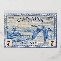 Tarjeta postal de Relieve metalizado de ganso de C