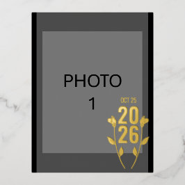 Tarjeta postal de Relieve metalizado de Invitación