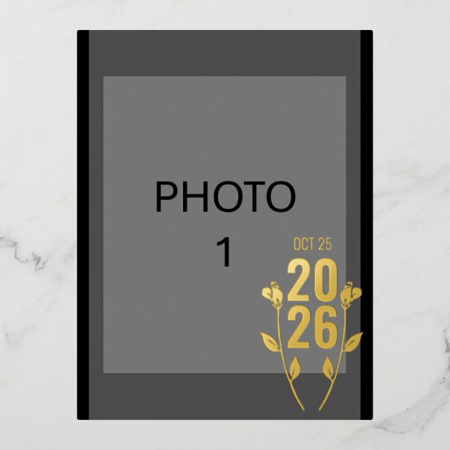 Tarjeta postal de Relieve metalizado de Invitación (Anverso)