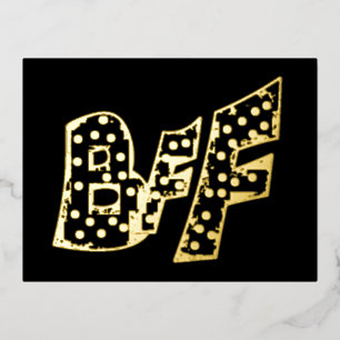 Tarjeta postal de Relieve metalizado dorado de pun