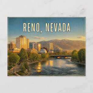 Tarjeta postal de Reno Nevada con horizonte