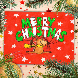 Tarjeta postal de renos de Navidad por Nicole Jane
