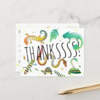 Tarjeta postal de reptil para agradecer en la fies