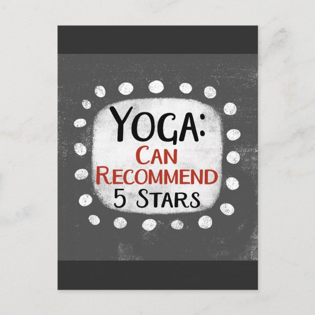 Tarjeta postal de reseña de yoga 5 estrellas (Anverso)