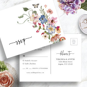 Tarjeta Postal de Respuesta Colorida Boho