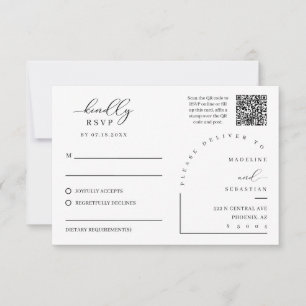 Tarjeta postal de respuesta de boda Burgundy Deep