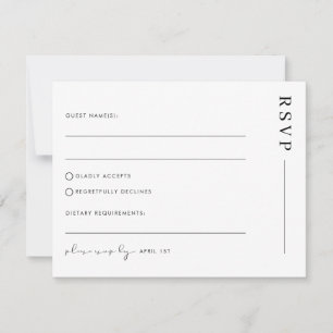 Tarjeta Postal de Respuesta de Boda Clásica Simple